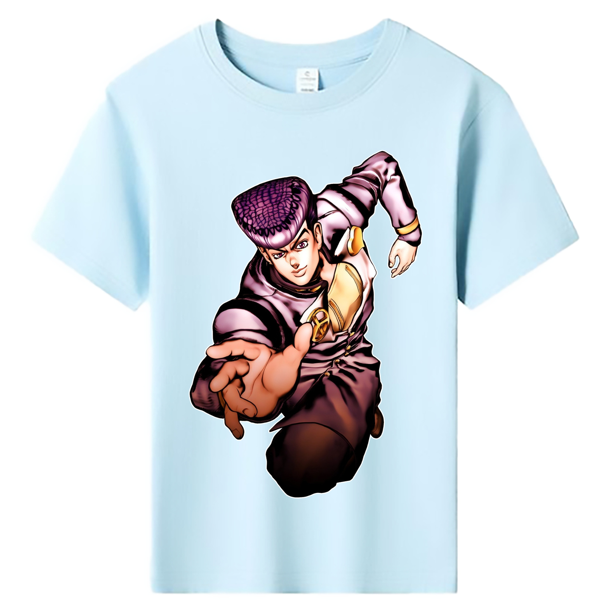 （画像用） ジョジョの奇妙な冒険 ひがしかた じょうすけ JoJo's Bizarre Adventure Higashikata Josuke 綿100％キッズTシャツ（フロントプリント）